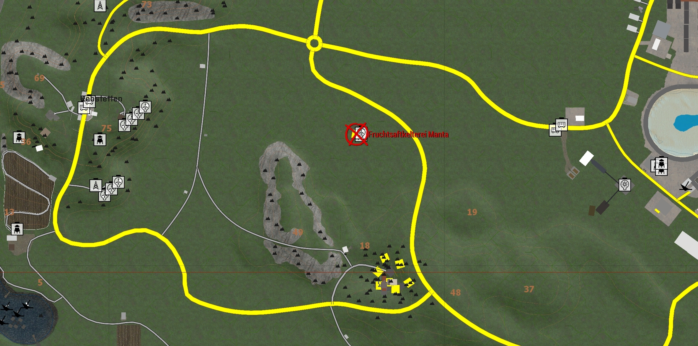 Kartenansicht des Gewerbestandortes von Fruchtsaftkelterei Manta